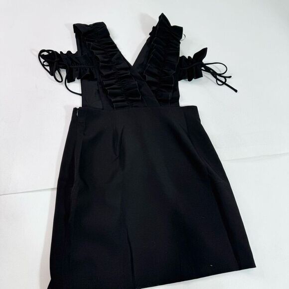 Endless Rose Dress Womens Large Black Cold Shoulder Ruffle Mini Sleeveless - Picture 7 of 10